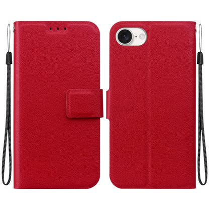 For iPhone 16e Ultra-thin Voltage Magnetic Buckle Leather Phone Case(Red) by bashfashion