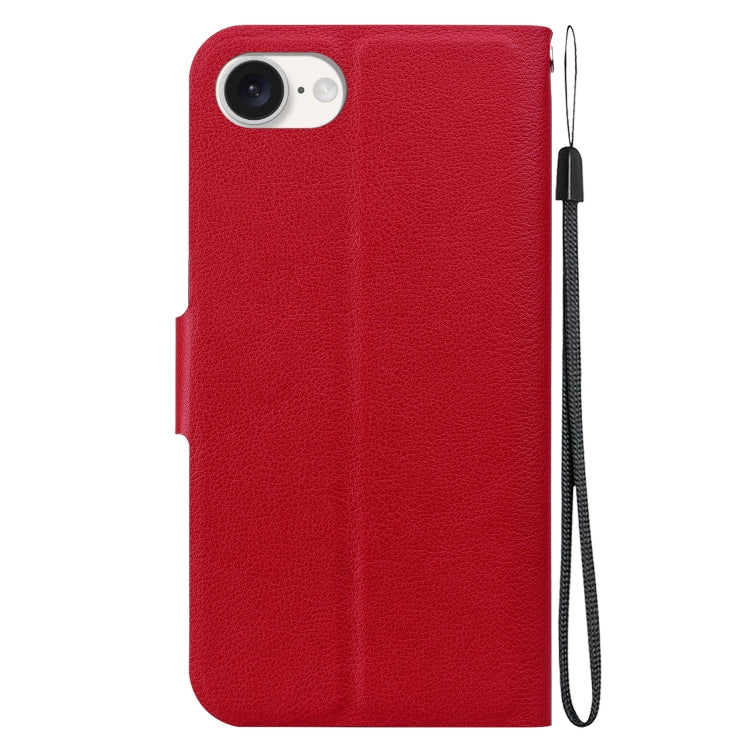 For iPhone 16e Ultra-thin Voltage Magnetic Buckle Leather Phone Case(Red) by bashfashion