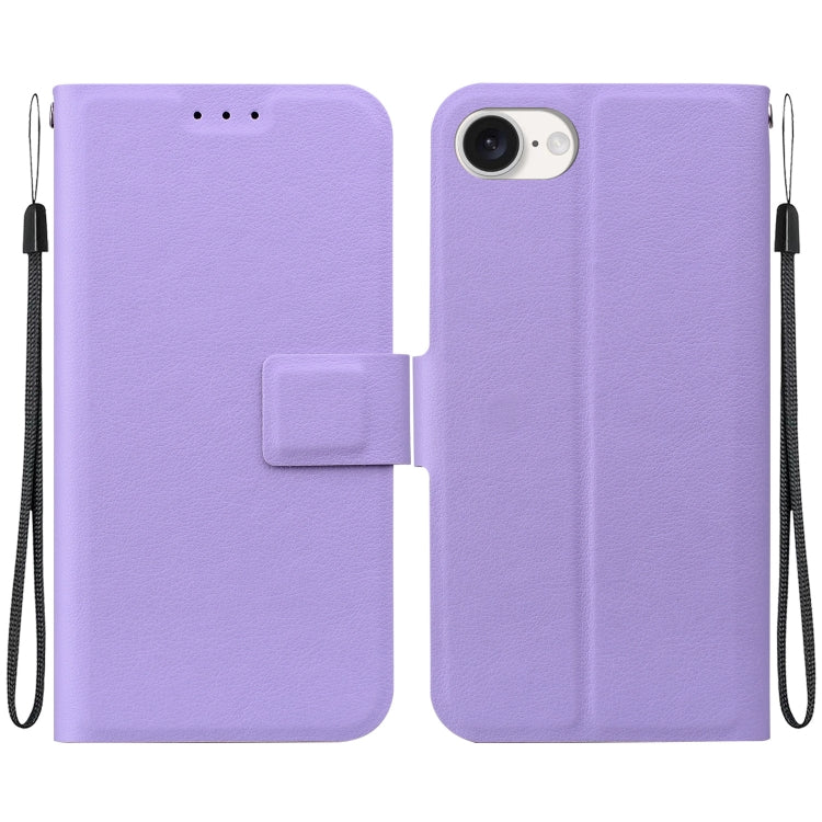 For iPhone 16e Ultra-thin Voltage Magnetic Buckle Leather Phone Case(Purple) by bashfashion