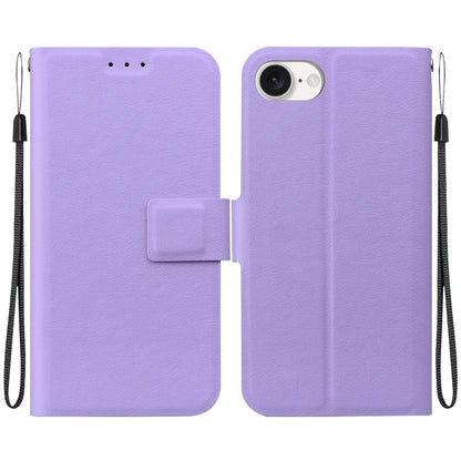 For iPhone 16e Ultra-thin Voltage Magnetic Buckle Leather Phone Case(Purple) by bashfashion