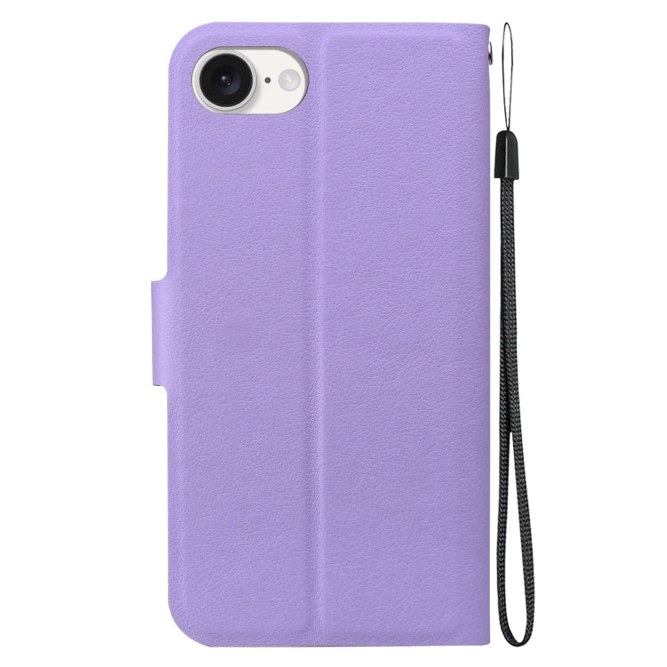 For iPhone 16e Ultra-thin Voltage Magnetic Buckle Leather Phone Case(Purple) by bashfashion