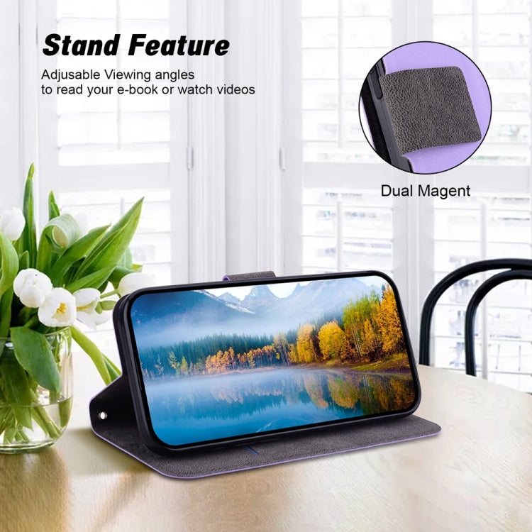 For iPhone 16e Ultra-thin Voltage Magnetic Buckle Leather Phone Case(Purple) by bashfashion