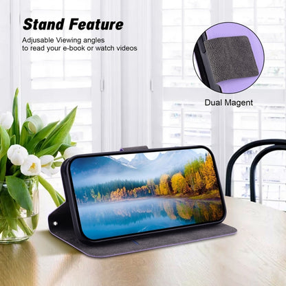 For iPhone 16e Ultra-thin Voltage Magnetic Buckle Leather Phone Case(Purple) by bashfashion