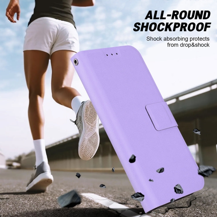 For iPhone 16e Ultra-thin Voltage Magnetic Buckle Leather Phone Case(Purple) by bashfashion