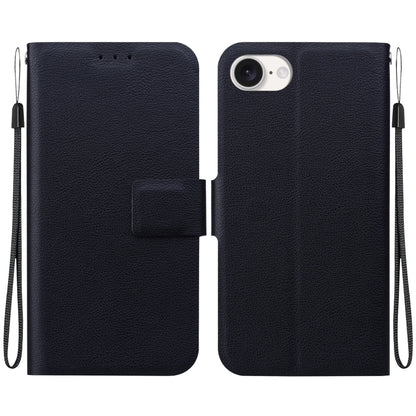 For iPhone 16e Ultra-thin Voltage Magnetic Buckle Leather Phone Case(Black) by bashfashion