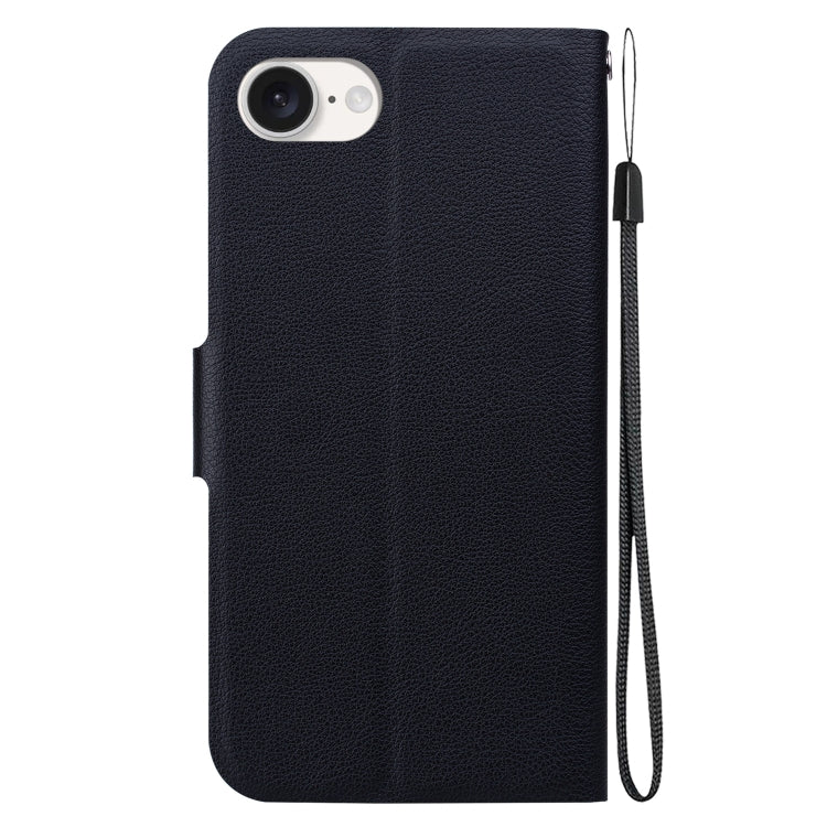 For iPhone 16e Ultra-thin Voltage Magnetic Buckle Leather Phone Case(Black) by bashfashion