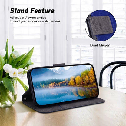 For iPhone 16e Ultra-thin Voltage Magnetic Buckle Leather Phone Case(Blue) by bashfashion