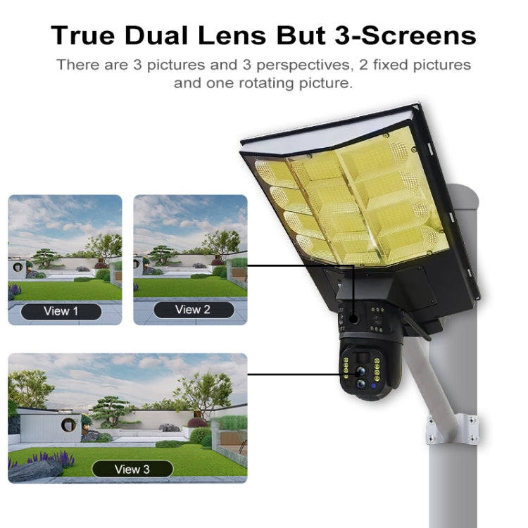 Solar Street Light with V380 4G WiFi 10X Dual-lens Monitoring HD Camera, Memory:No SD Card by bashfashion