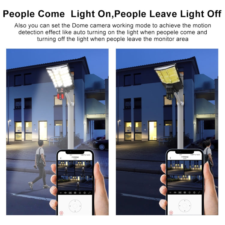 Solar Street Light with V380 4G WiFi 10X Dual-lens Monitoring HD Camera, Memory:No SD Card by bashfashion