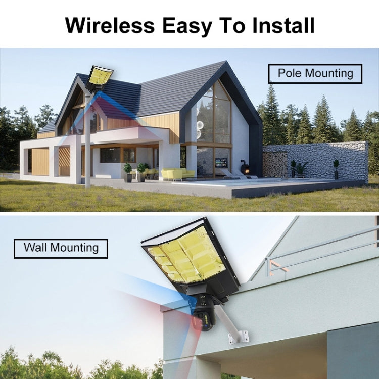 Solar Street Light with V380 4G WiFi 10X Dual-lens Monitoring HD Camera, Memory:64GB SD Card by bashfashion
