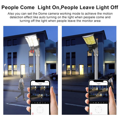 Solar Street Light with V380 4G WiFi 10X Dual-lens Monitoring HD Camera, Memory:64GB SD Card by bashfashion