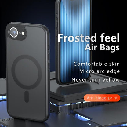 For iPhone 16e Armor MagSafe PC Hybrid TPU Phone Case(Frosted Black) by bashfashion