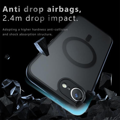 For iPhone 16e Armor MagSafe PC Hybrid TPU Phone Case(Frosted Black) by bashfashion