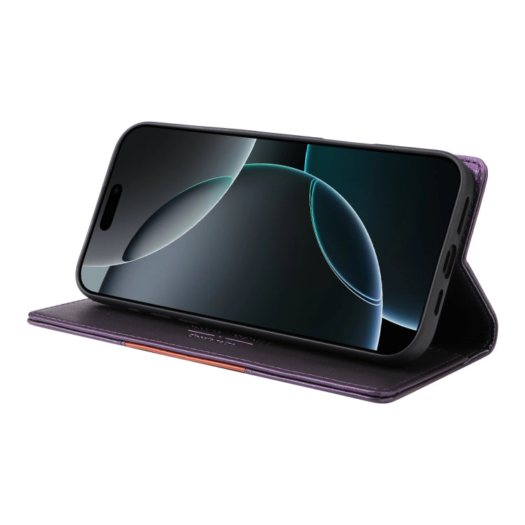 For iPhone 14 Pro Max GQUTROBE G01 RFID Anti-theft Leather Phone Case(Purple) by GQUTROBE
