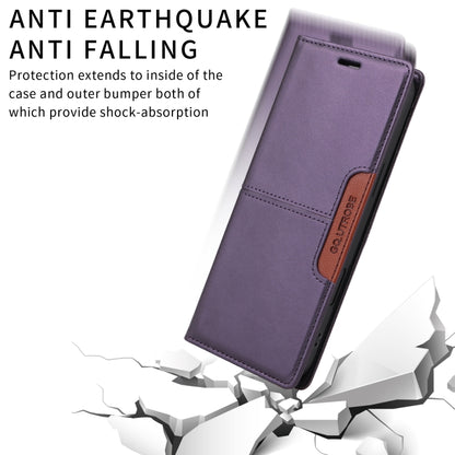For iPhone 14 Pro Max GQUTROBE G01 RFID Anti-theft Leather Phone Case(Purple) by GQUTROBE