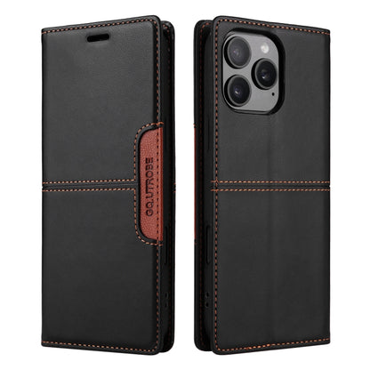 For iPhone 15 Pro Max GQUTROBE G01 RFID Anti-theft Leather Phone Case(Black) by GQUTROBE