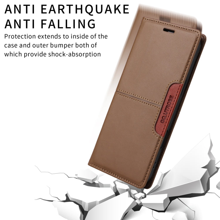 For iPhone 16 Pro Max GQUTROBE G01 RFID Anti-theft Leather Phone Case(Brown) by GQUTROBE