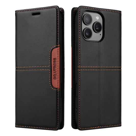 For iPhone 16 Pro Max GQUTROBE G01 RFID Anti-theft Leather Phone Case(Black) by GQUTROBE
