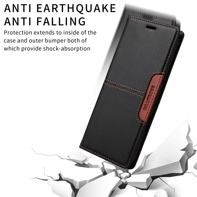 For iPhone 16 Pro Max GQUTROBE G01 RFID Anti-theft Leather Phone Case(Black) by GQUTROBE