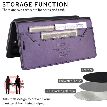 For iPhone 16 Pro Max GQUTROBE G01 RFID Anti-theft Leather Phone Case(Purple) by GQUTROBE