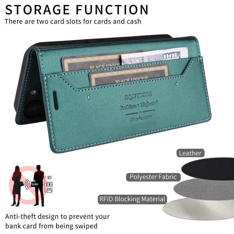 For iPhone 14 / 13 GQUTROBE G01 RFID Anti-theft Leather Phone Case(Green) by GQUTROBE