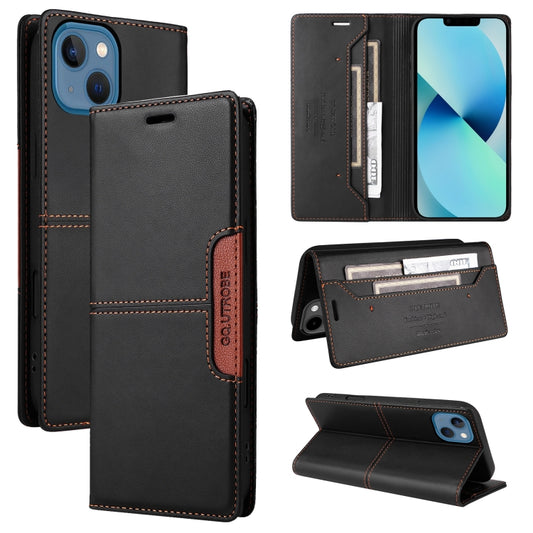 For iPhone 15 Plus / 14 Plus GQUTROBE G01 RFID Anti-theft Leather Phone Case(Black) by GQUTROBE