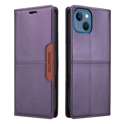 For iPhone 15 Plus / 14 Plus GQUTROBE G01 RFID Anti-theft Leather Phone Case(Purple) by GQUTROBE