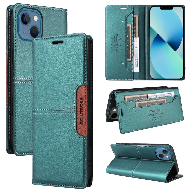 For iPhone 15 Plus / 14 Plus GQUTROBE G01 RFID Anti-theft Leather Phone Case(Green) by GQUTROBE