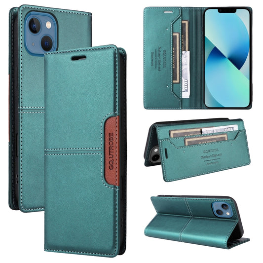 For iPhone 15 Plus / 14 Plus GQUTROBE G01 RFID Anti-theft Leather Phone Case(Green) by GQUTROBE