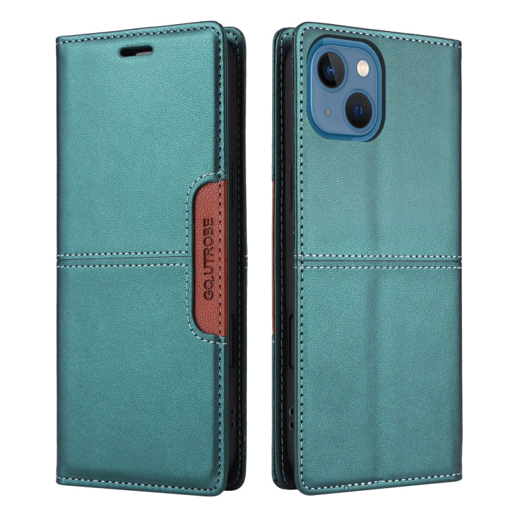 For iPhone 15 Plus / 14 Plus GQUTROBE G01 RFID Anti-theft Leather Phone Case(Green) by GQUTROBE
