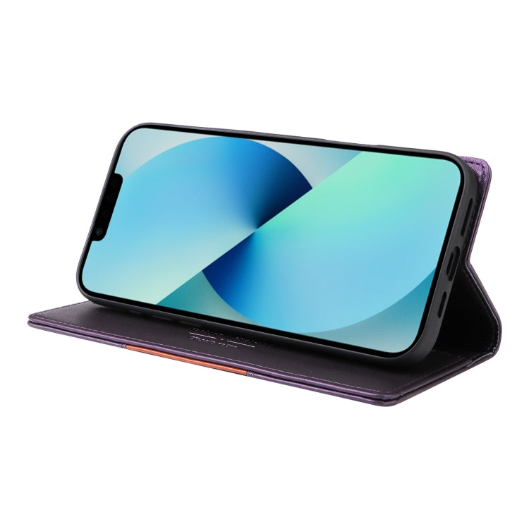 For iPhone 15 GQUTROBE G01 RFID Anti-theft Leather Phone Case(Purple) by GQUTROBE