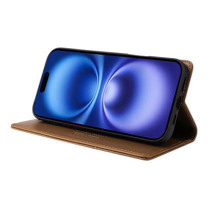 For iPhone 16 Plus GQUTROBE G01 RFID Anti-theft Leather Phone Case(Brown) by GQUTROBE