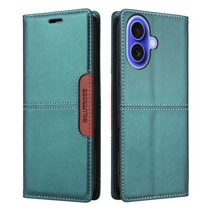 For iPhone 16 Plus GQUTROBE G01 RFID Anti-theft Leather Phone Case(Green) by GQUTROBE