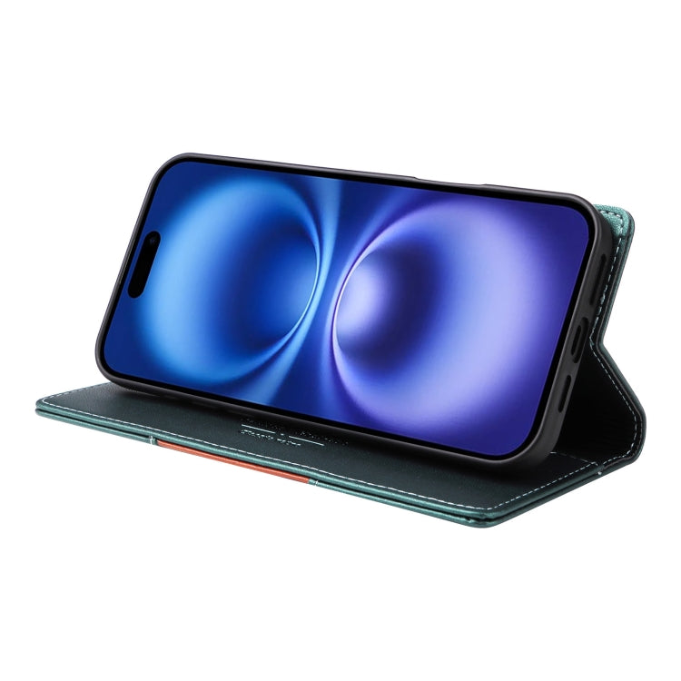 For iPhone 16 Plus GQUTROBE G01 RFID Anti-theft Leather Phone Case(Green) by GQUTROBE