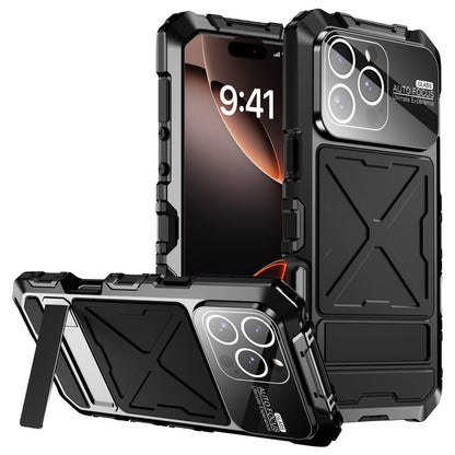 For iPhone 16 Pro Max R-JUST Life Waterproof Dustproof Shockproof Phone Case(Black) by R-JUST