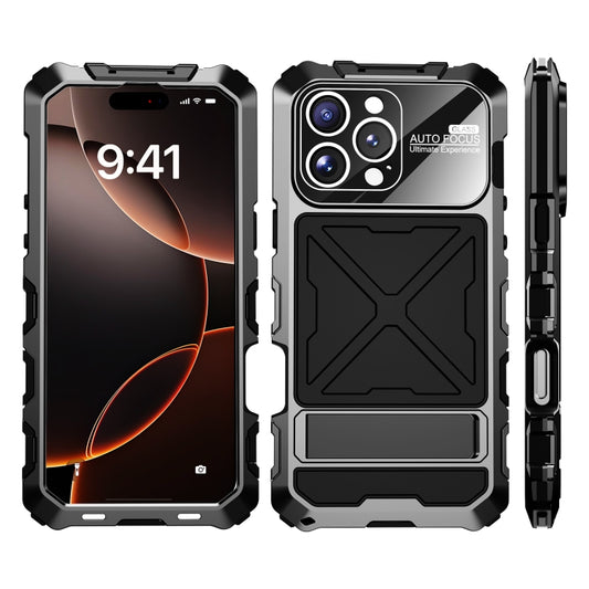 For iPhone 16 Pro Max R-JUST Life Waterproof Dustproof Shockproof Phone Case(Black) by R-JUST
