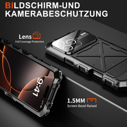 For iPhone 16 Pro Max R-JUST Life Waterproof Dustproof Shockproof Phone Case(Black) by R-JUST