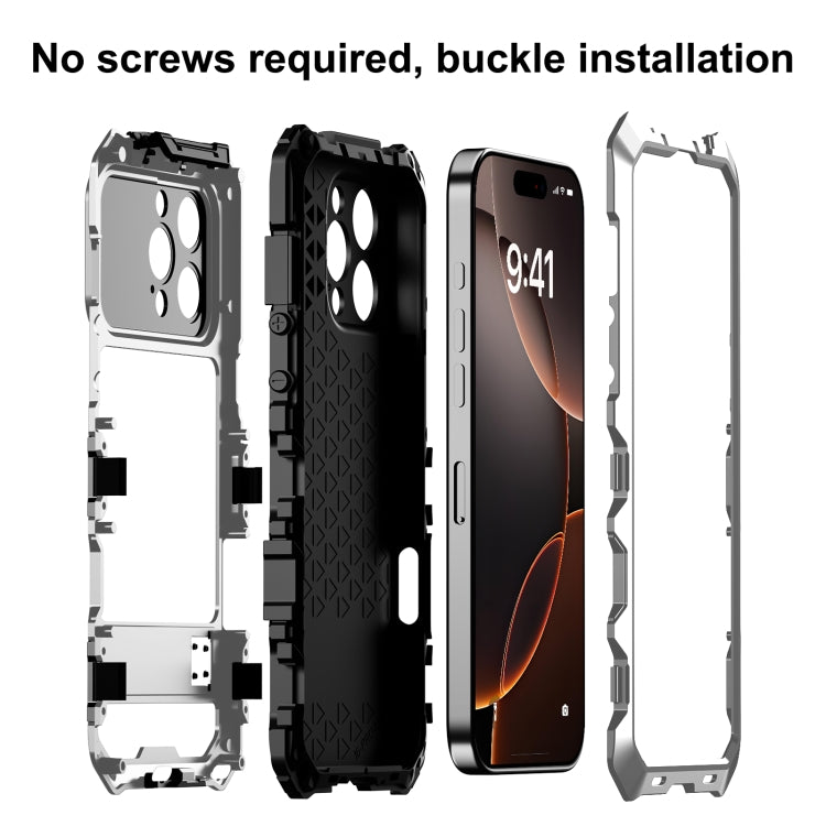 For iPhone 16 Pro R-JUST Life Waterproof Dustproof Shockproof Phone Case(Silver) by R-JUST
