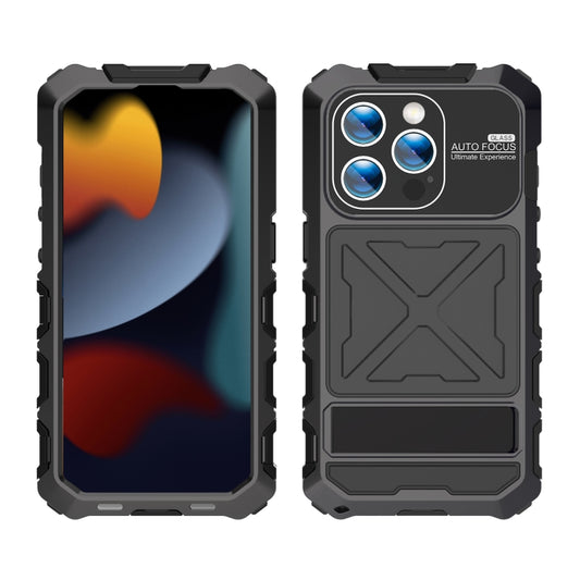 For iPhone 15 Pro R-JUST Life Waterproof Dustproof Shockproof Phone Case(Black) by R-JUST