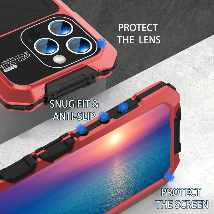 For iPhone 15 Pro R-JUST Life Waterproof Dustproof Shockproof Phone Case(Red) by R-JUST
