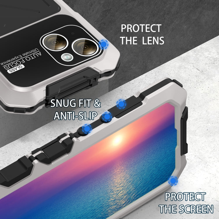 For iPhone 15 R-JUST Life Waterproof Dustproof Shockproof Phone Case(Silver) by R-JUST