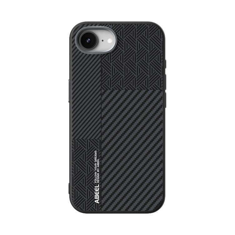 For iPhone 16e ABEEL 6D Micro Relief MagSafe Magnetic Phone Case(Carbon Fiber Black) by bashfashion