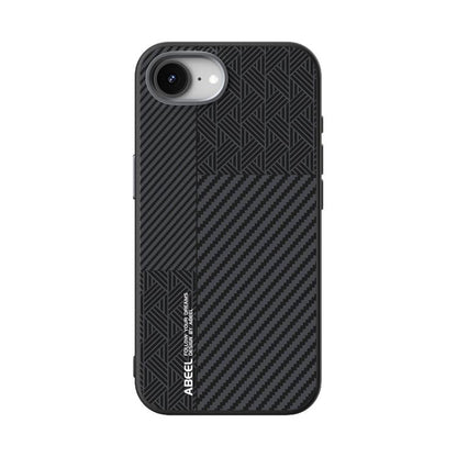 For iPhone 16e ABEEL 6D Micro Relief MagSafe Magnetic Phone Case(Carbon Fiber Black) by bashfashion