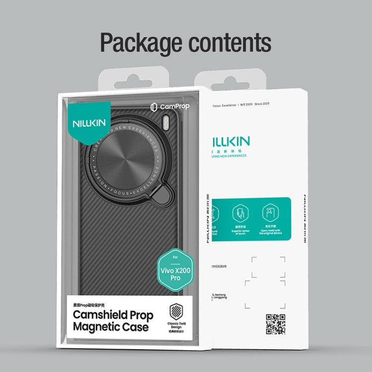 For vivo X200 Pro NILLKIN CamShield Prop MagSafe Magnetic PC Phone Case(Black) by NILLKIN