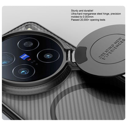 For vivo X200 Pro NILLKIN CamShield Prop MagSafe Magnetic Translucent PC Phone Case(Black) by NILLKIN