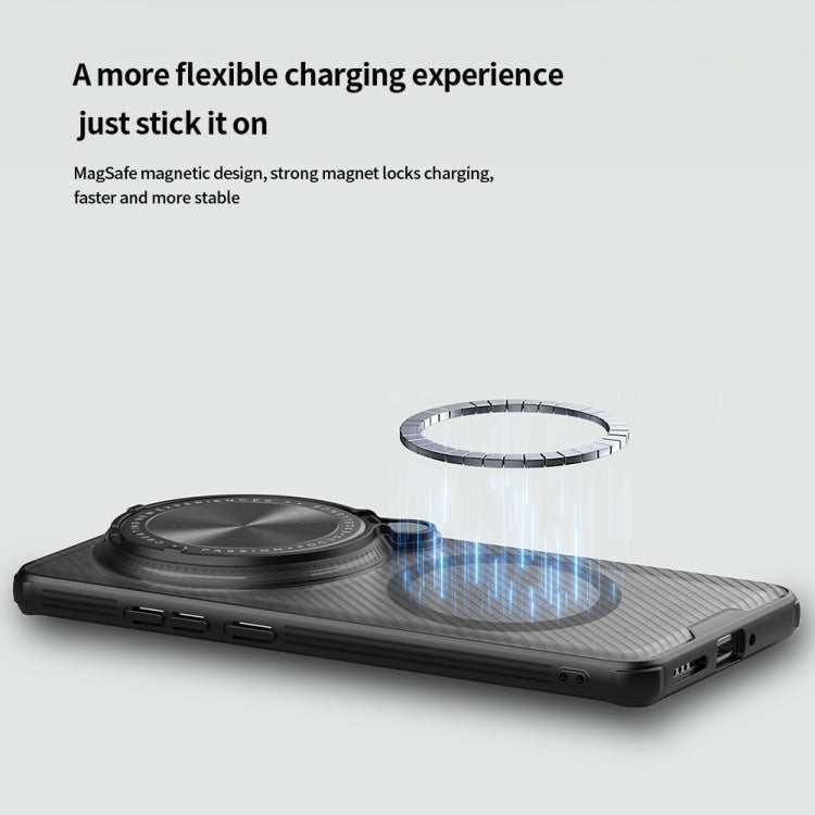 For vivo X200 Pro NILLKIN CamShield Prop MagSafe Magnetic Translucent PC Phone Case(Black) by NILLKIN