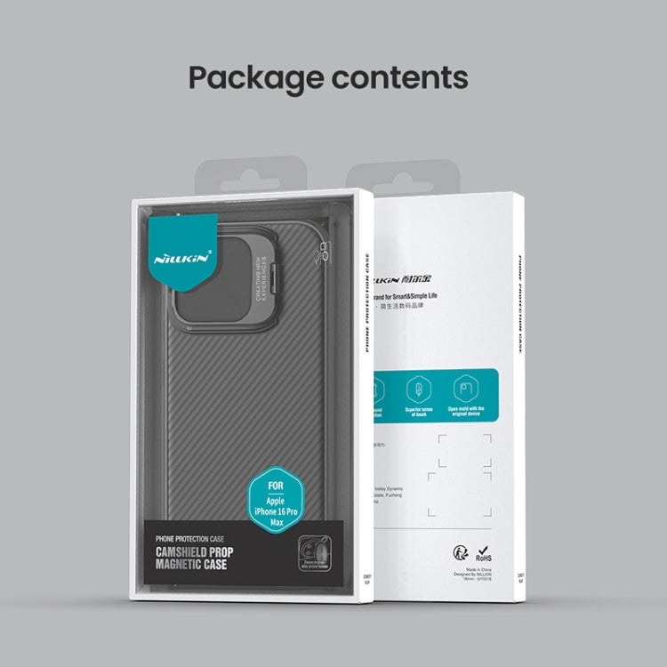 For iPhone 16 Pro Max NILLKIN CamShield Prop MagSafe Magnetic PC Phone Case with Frame(Black) by NILLKIN