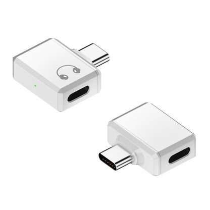 Type-C / USB-C to 8 Pin Earphone Side Bend Adapter(White) by bashfashion