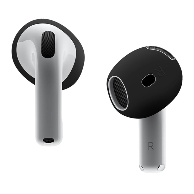 For AirPods 4 Ear Cap Soft Silicone Protective Case(Black) by bashfashion
