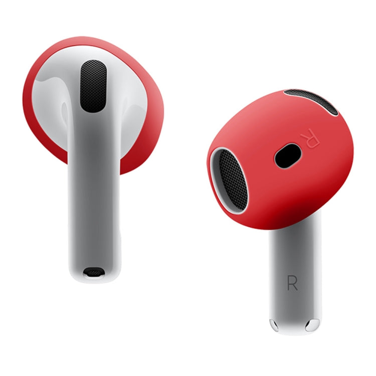 For AirPods 4 Ear Cap Soft Silicone Protective Case(Red) by bashfashion